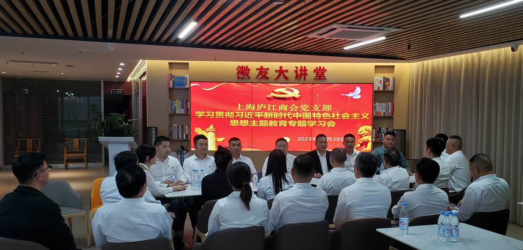 上海庐江商会党支部召开党员大会进行主题教育专题学习